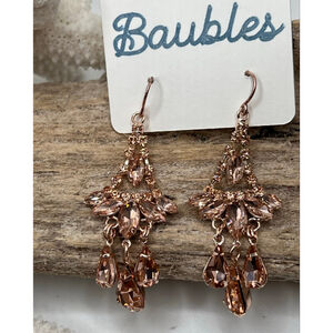 Baubles Earring Rose Gold Chandelier Austrian Crystals